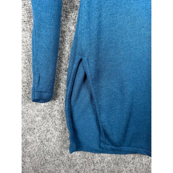 J Jill Wool Blend Side Split Sweater Dress Tunic Large Blue Long Sleeve Stretch - Picture 4 of 8